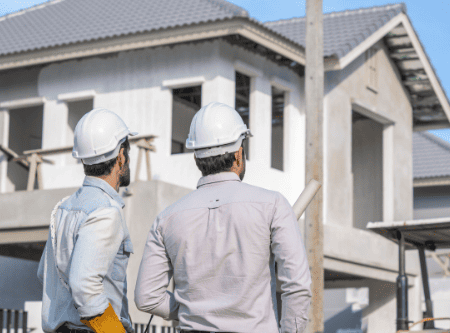 建築施工:設計図に忠実に安全性と品質を確保して建物を構築するサービス 耐久性と安全性を兼ね備えた建築施工サービスを示すビジュアル